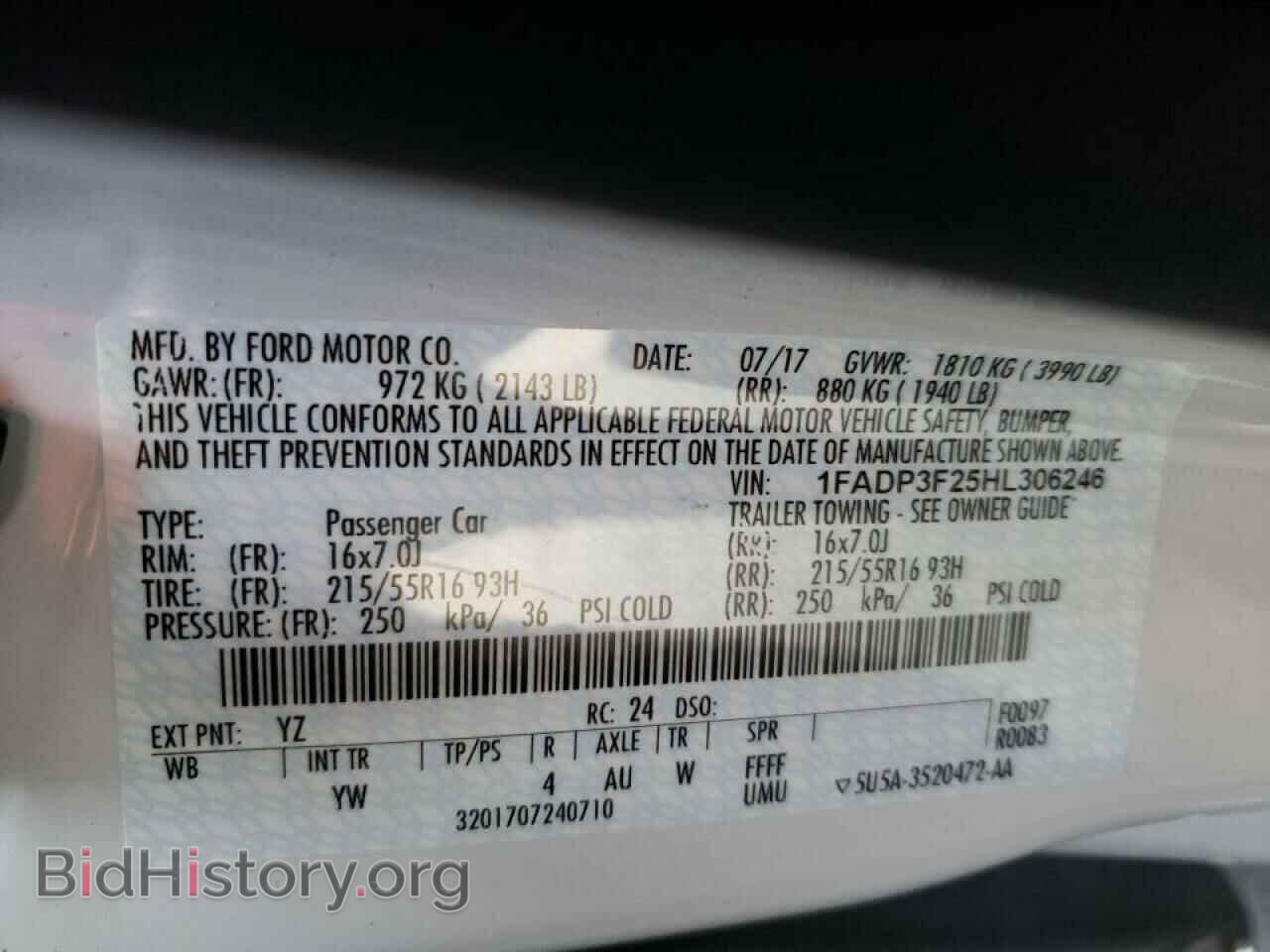 2017 FORD FOCUS - VIN: 1FADP3F25HL306246 - Фото 10