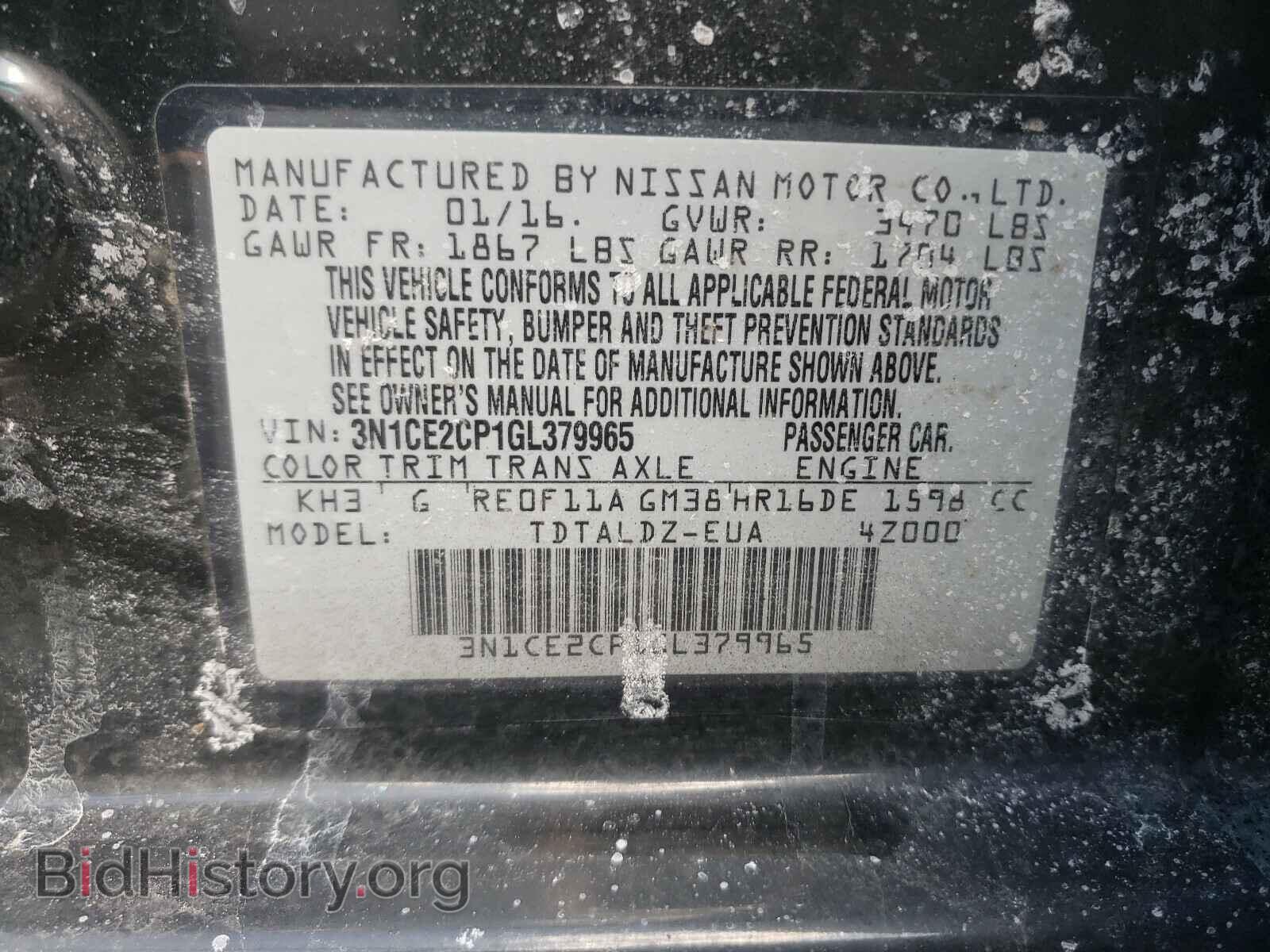 2016 NISSAN VERSA - VIN: 3N1CE2CP1GL379965 - Photo 10