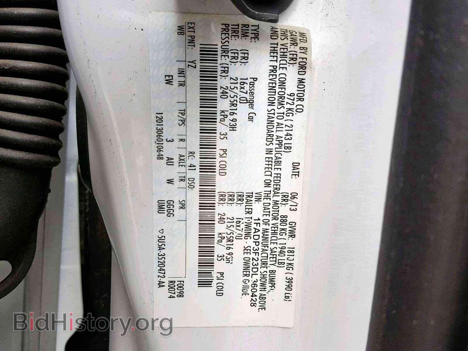 2013 FORD FOCUS SE - VIN: 1FADP3F23DL360428 - Фото 10