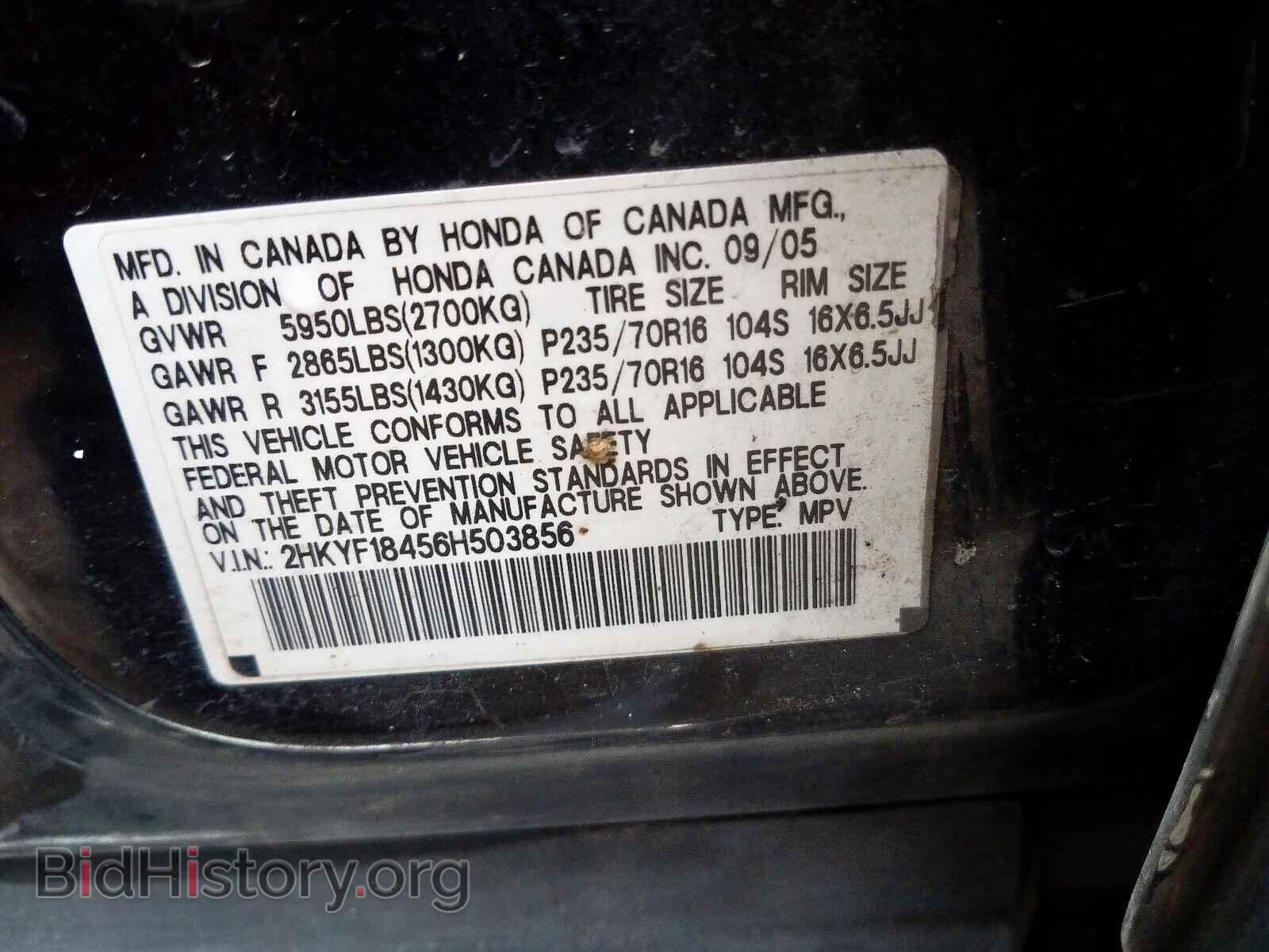 2006 HONDA PILOT - VIN: 2HKYF18456H503856 - Фото 10