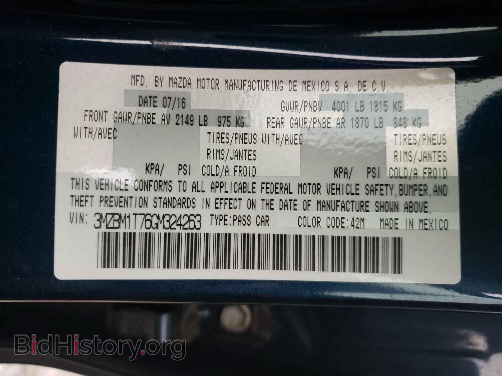 2016 MAZDA 3 - VIN: 3MZBM1T76GM324263 - Фото 10