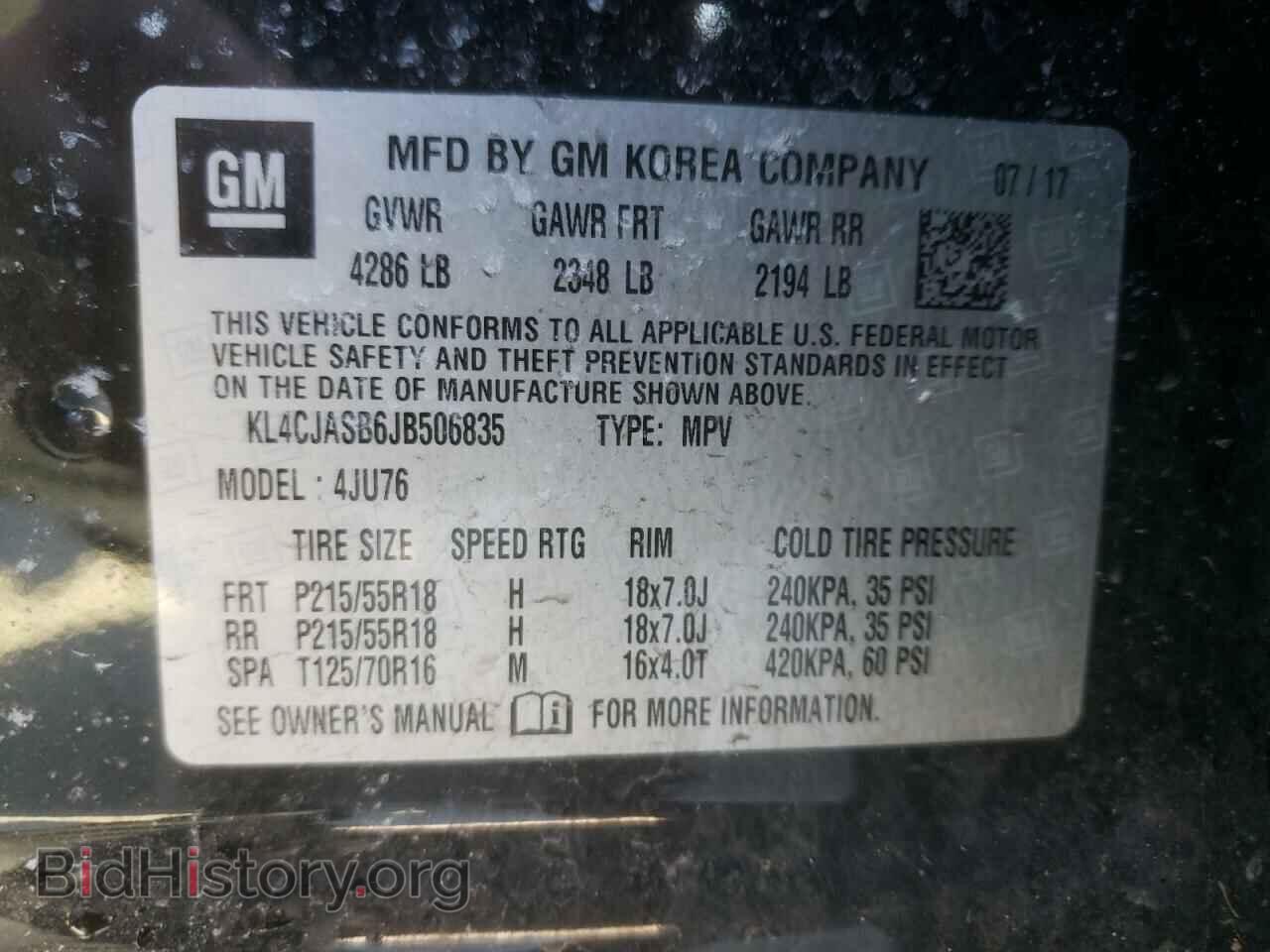 2018 BUICK ENCORE - VIN: KL4CJASB6JB506835 - Photo 10