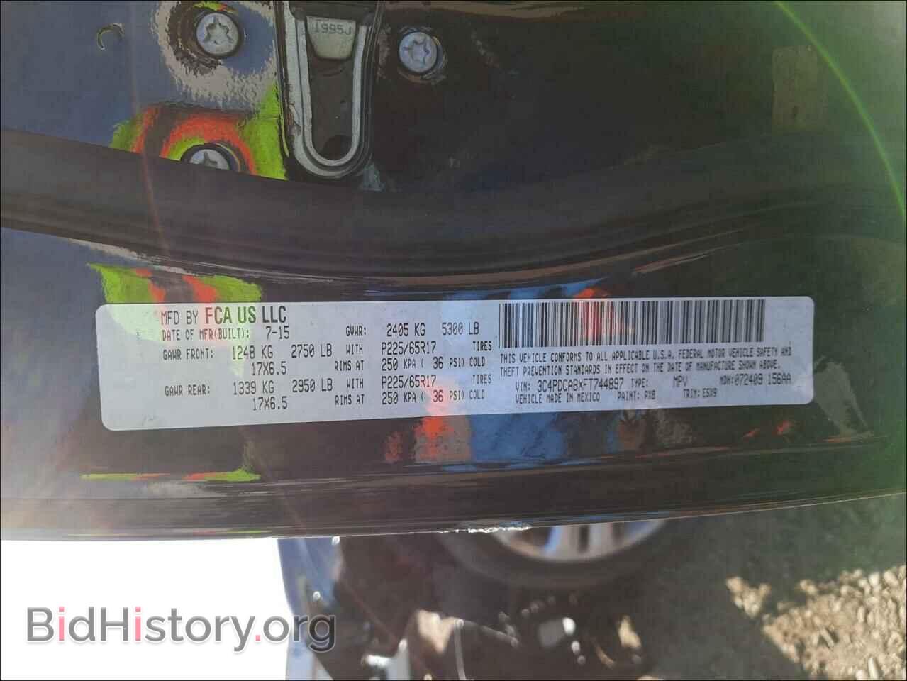 2015 DODGE JOURNEY - VIN: 3C4PDCABXFT744897 - Фото 10
