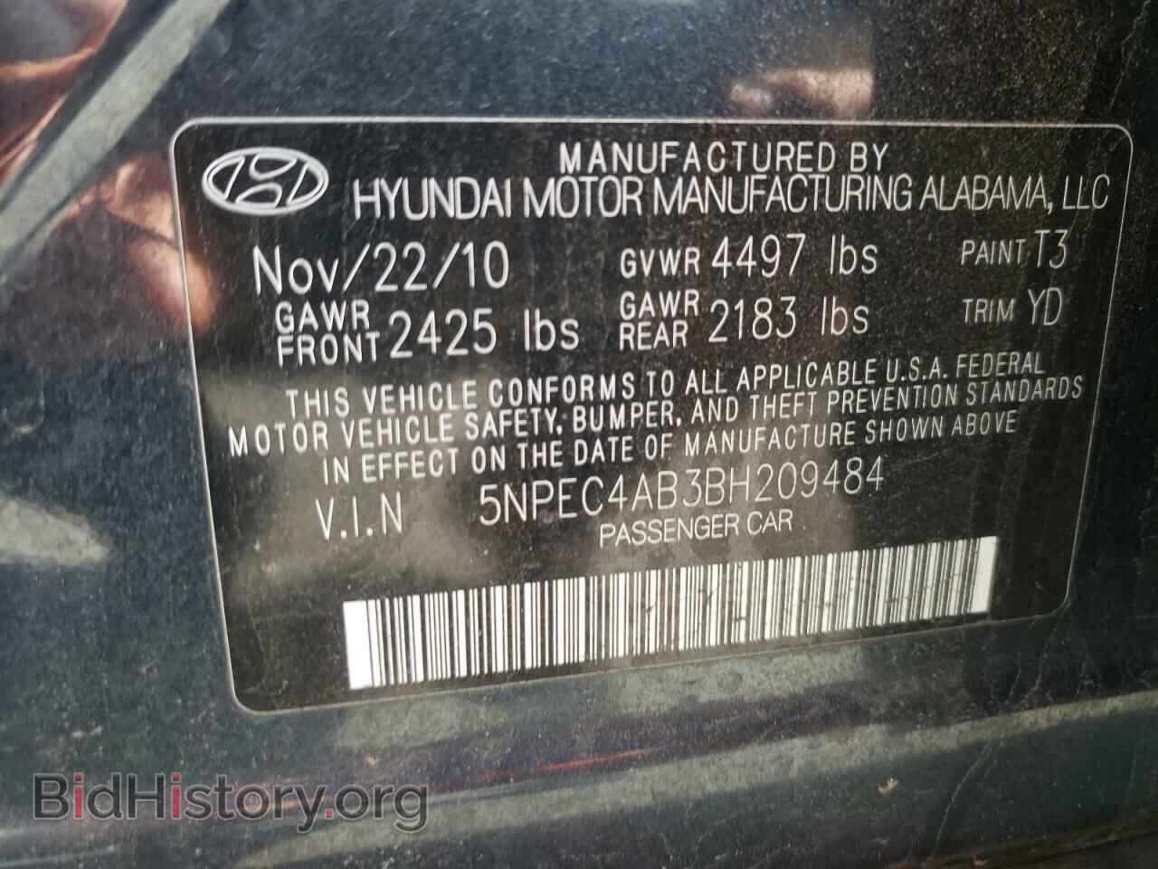 2011 HYUNDAI SONATA - VIN: 5NPEC4AB3BH209484 - Photo 10