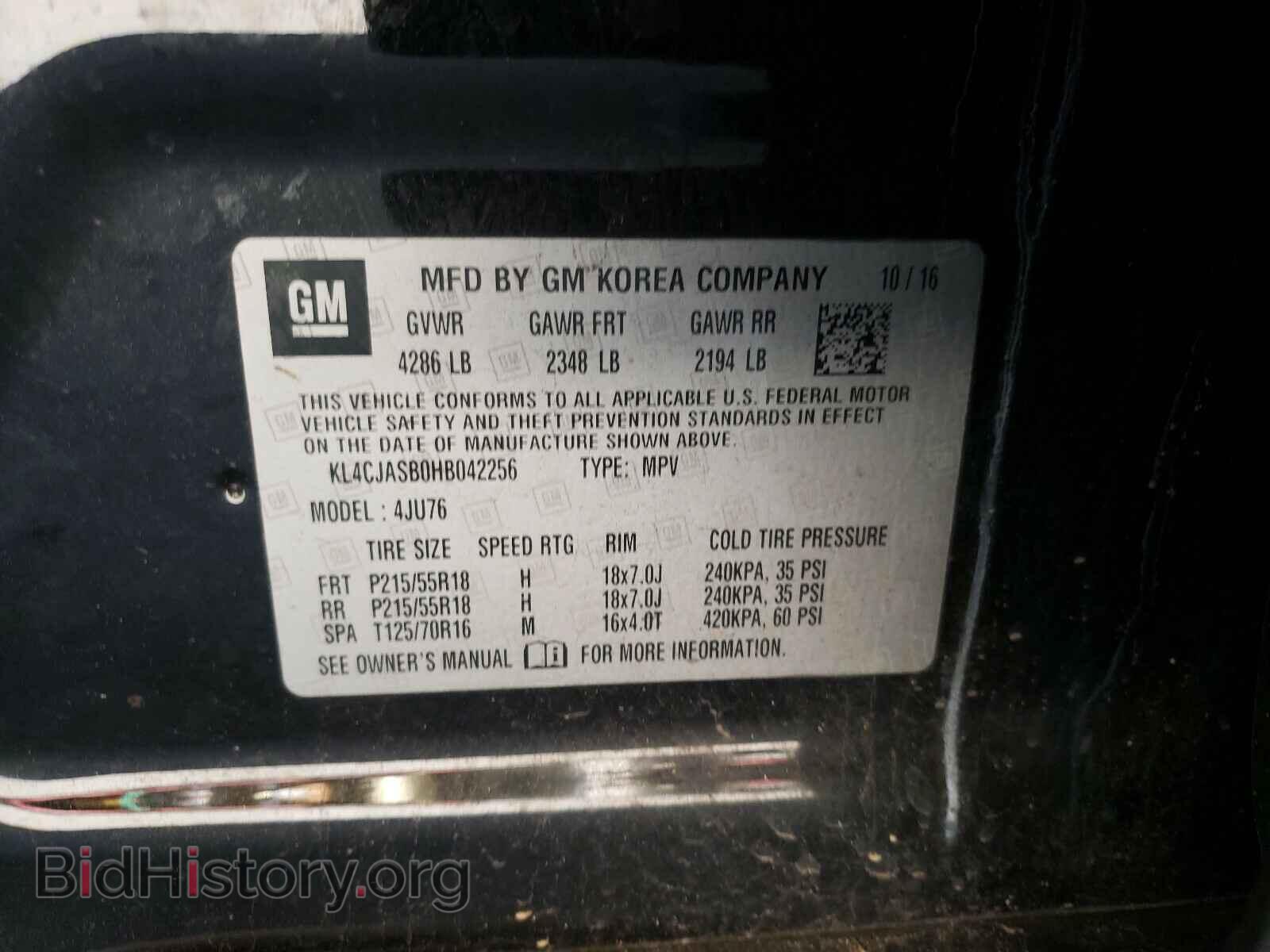 2017 BUICK ENCORE - VIN: KL4CJASB0HB042256 - Photo 10