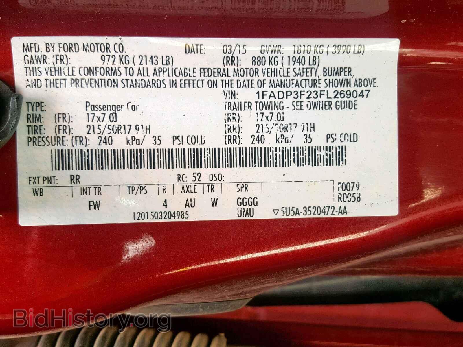2015 FORD FOCUS SE - VIN: 1FADP3F23FL269047 - Фото 10
