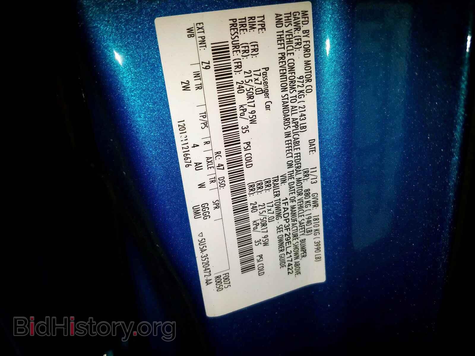2014 FORD FOCUS - VIN: 1FADP3F29EL217422 - Фото 10