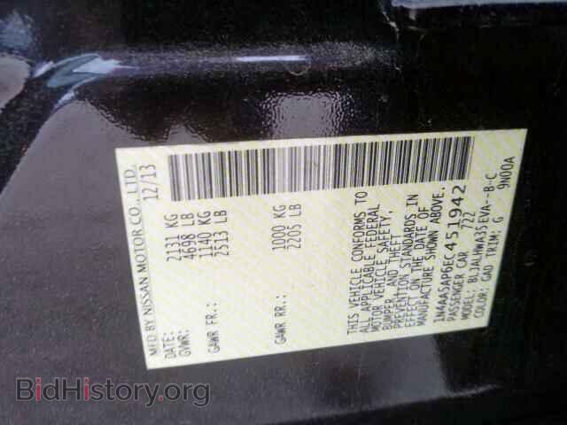 2014 NISSAN MAXIMA - VIN: 1N4AA5AP6EC451942 - Фото 10