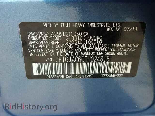 2014 SUBARU IMPREZA - VIN: JF1GJAC60EH024816 - Фото 10