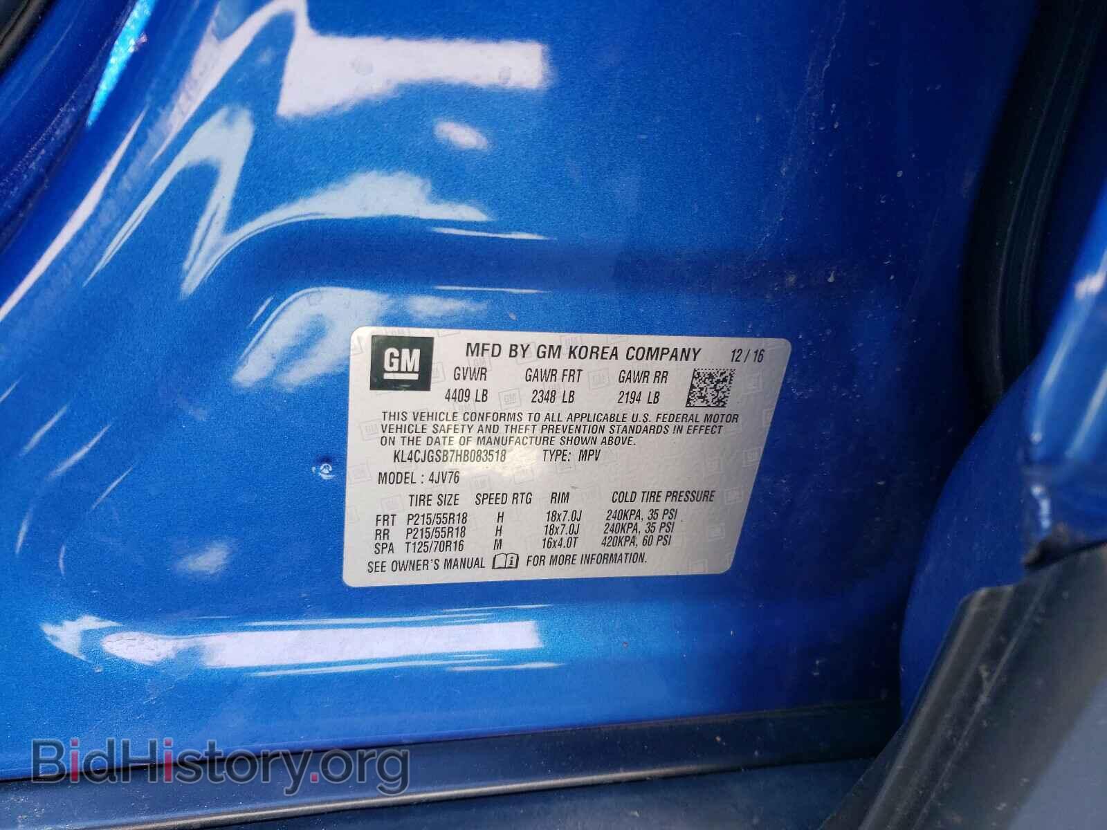 2017 BUICK ENCORE - VIN: KL4CJGSB7HB083518 - Фото 10
