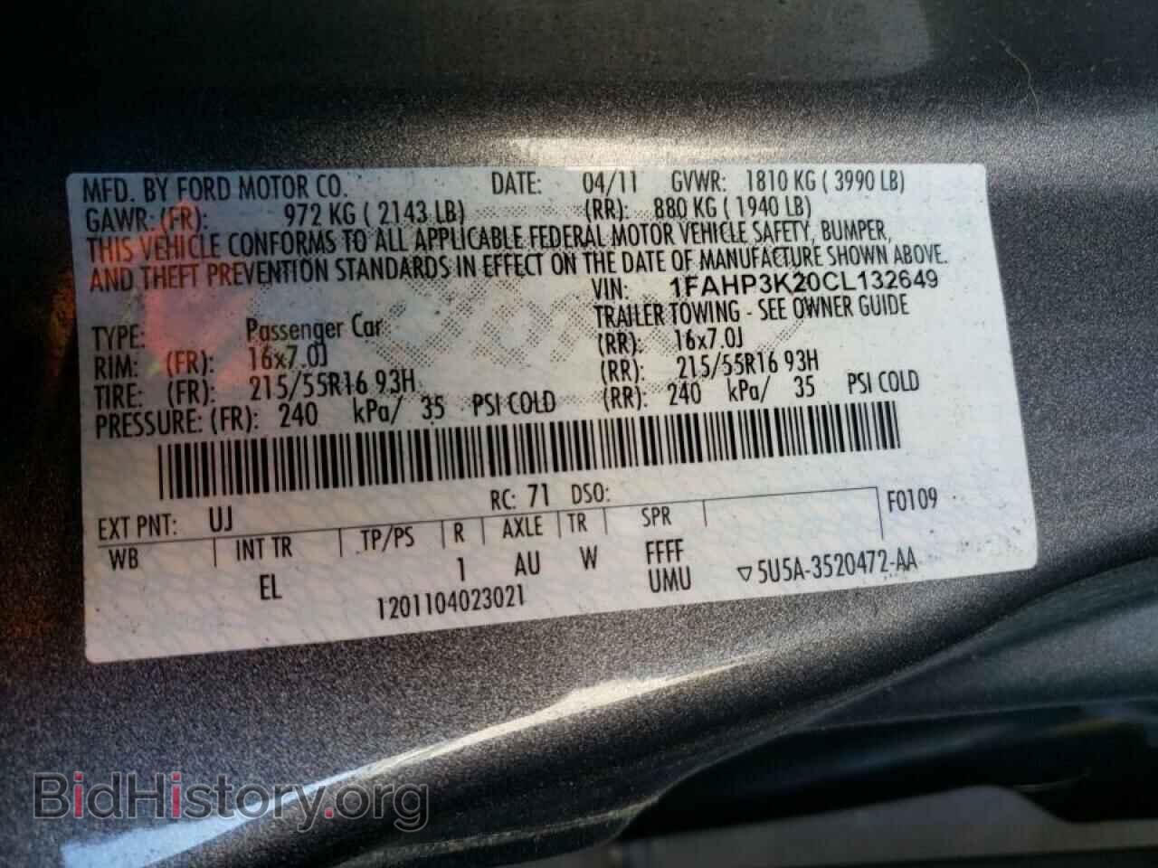 2012 FORD FOCUS - VIN: 1FAHP3K20CL132649 - Фото 10