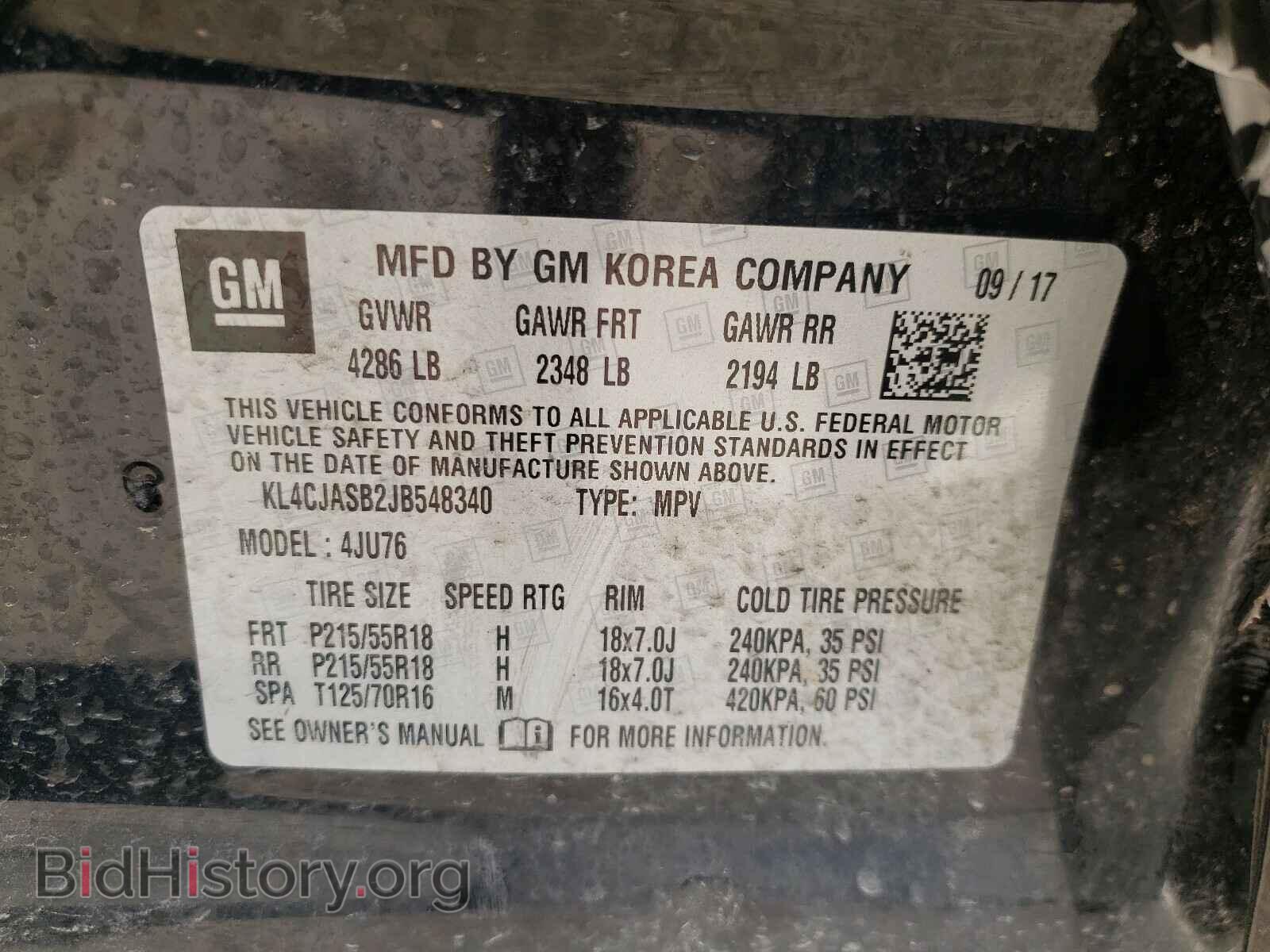 2018 BUICK ENCORE - VIN: KL4CJASB2JB548340 - Photo 10