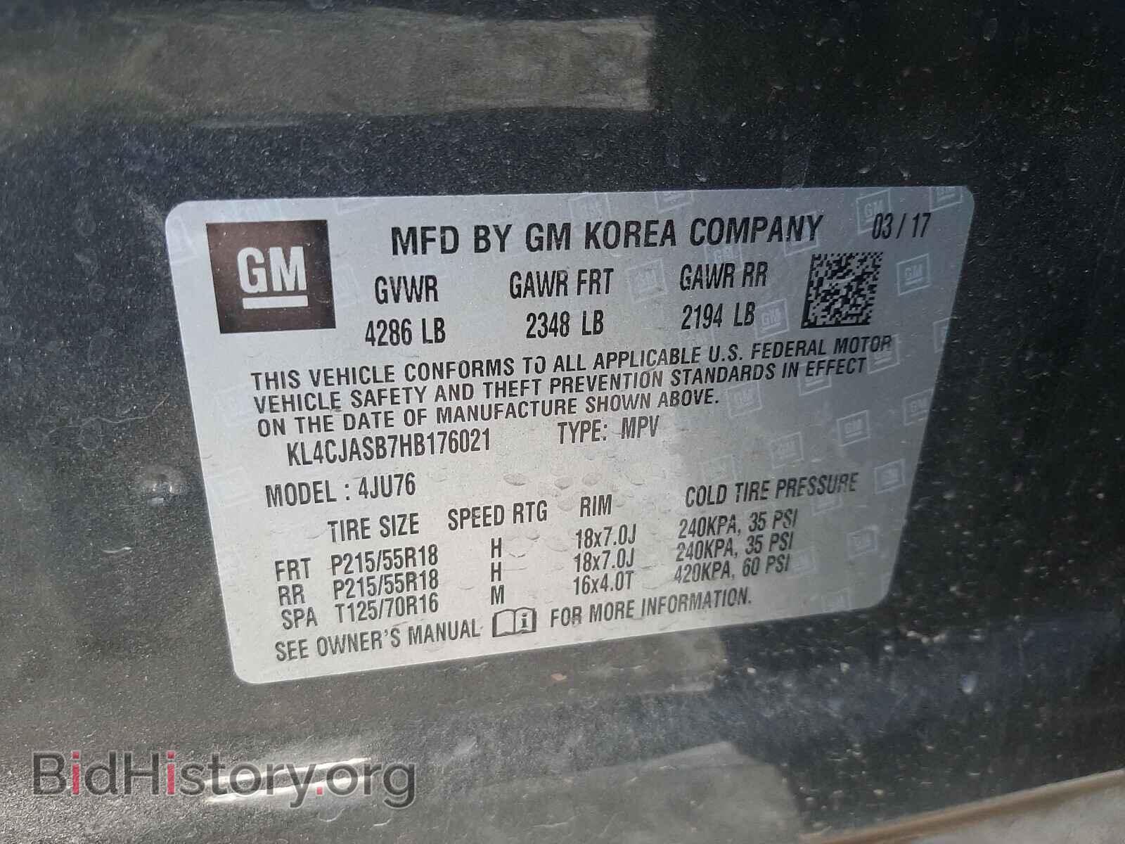 2017 BUICK ENCORE - VIN: KL4CJASB7HB176021 - Photo 10