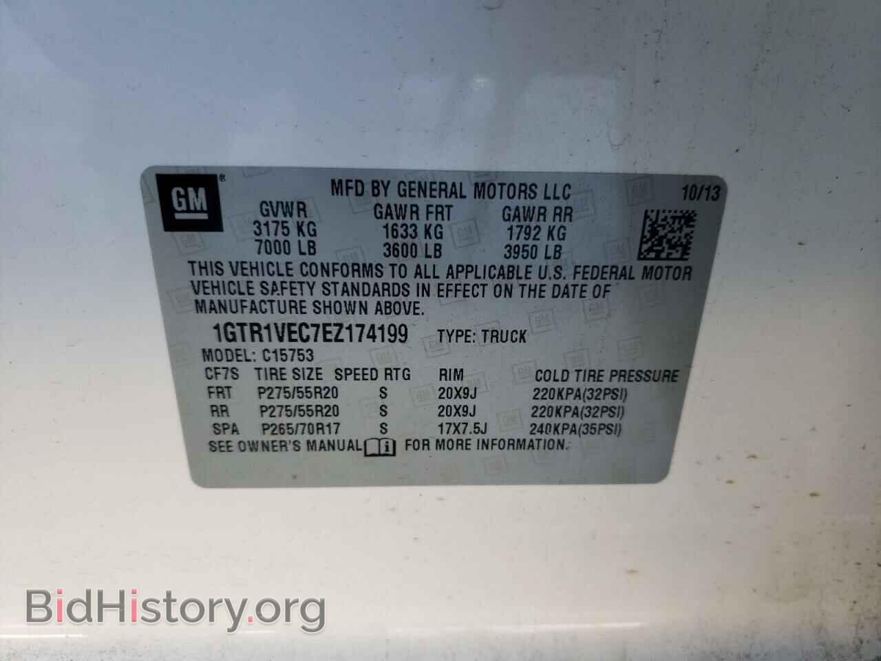 2014 GMC SIERRA - VIN: 1GTR1VEC7EZ174199 - Фото 10
