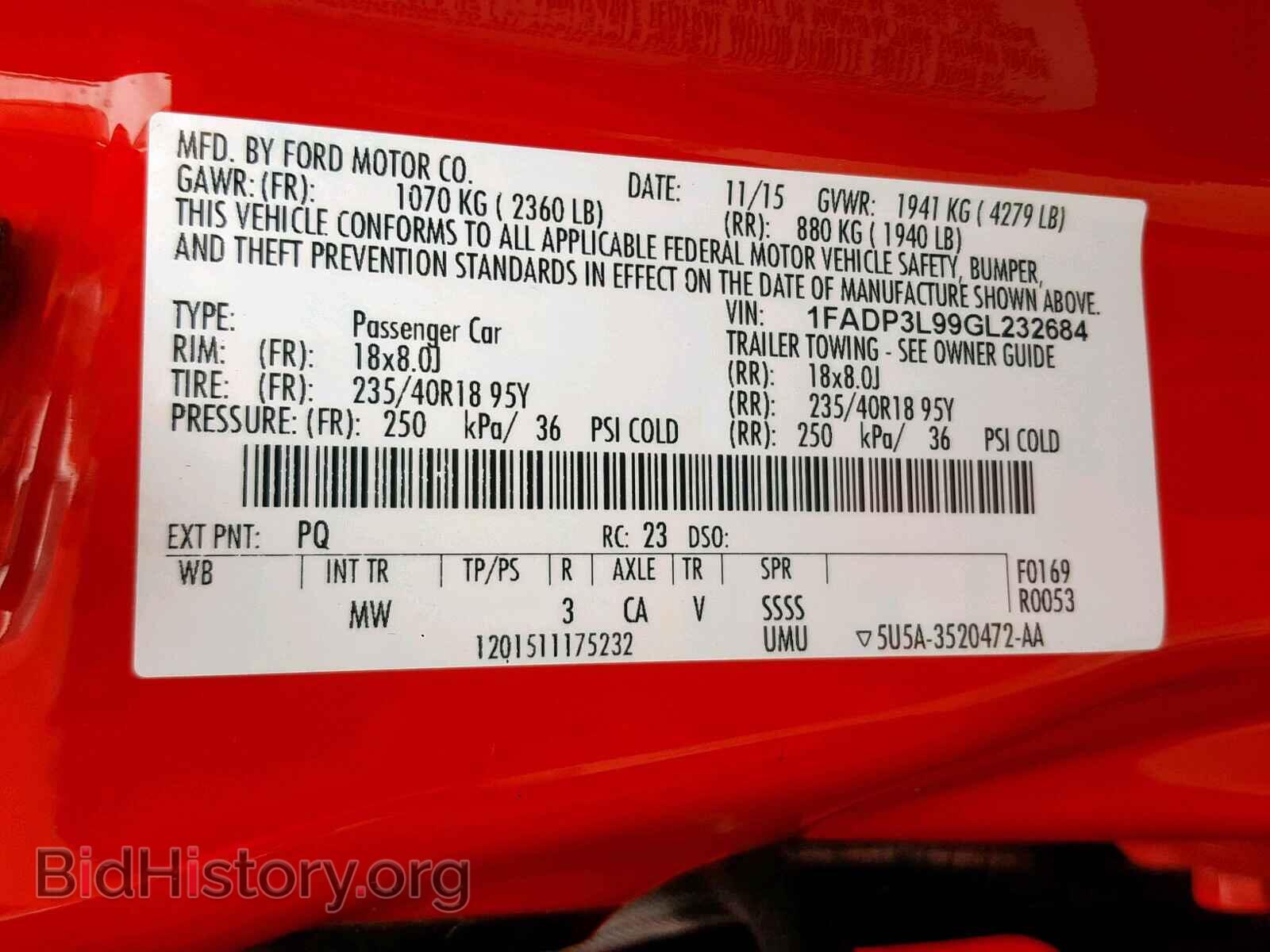 2016 FORD FOCUS - VIN: 1FADP3L99GL232684 - Фото 10