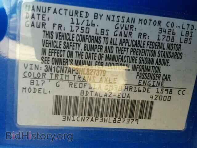 2017 NISSAN VERSA - VIN: 3N1CN7AP3HL827379 - Photo 10