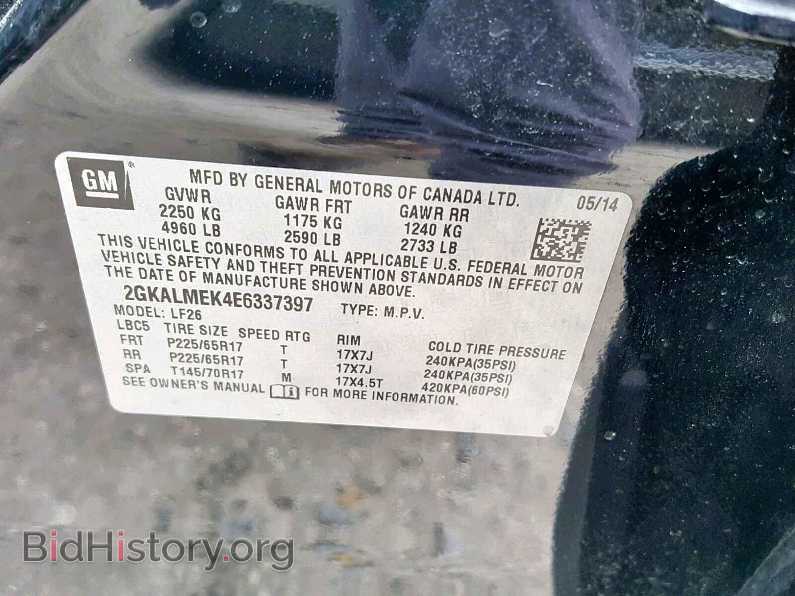 2014 GMC TERRAIN SL - VIN: 2GKALMEK4E6337397 - Photo 10