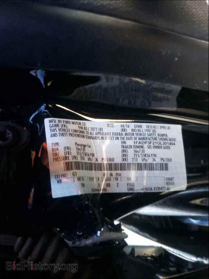 2016 FORD FOCUS - VIN: 1FADP3F21GL301494 - Photo 10