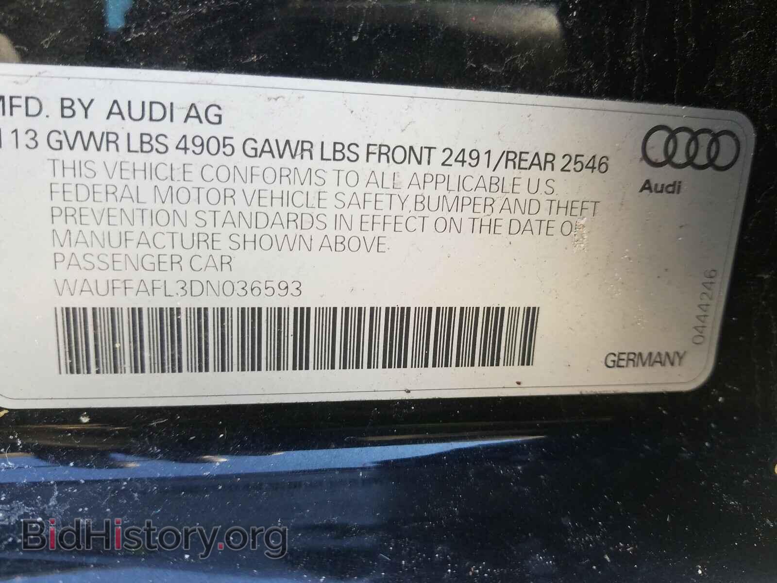 2013 AUDI A4 - VIN: WAUFFAFL3DN036593 - Фото 10