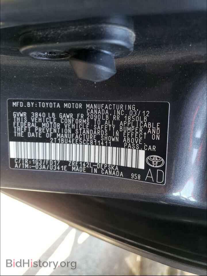 2012 TOYOTA COROLLA - VIN: 2T1BU4EE5CC811411 - Фото 10