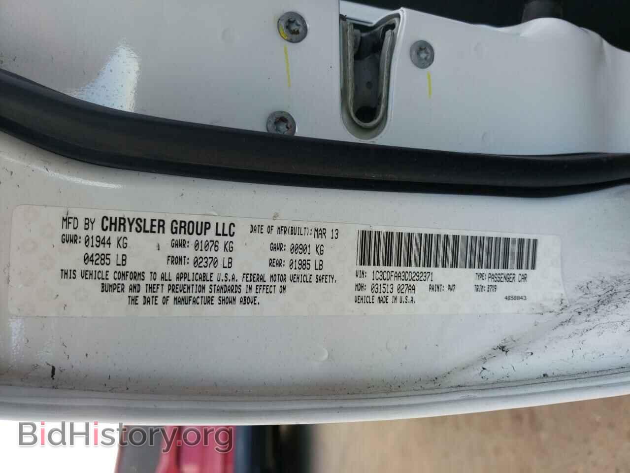 2013 DODGE DART - VIN: 1C3CDFAA3DD292371 - Photo 10
