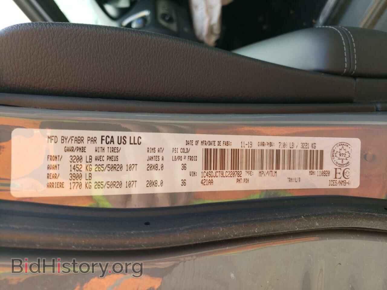 2020 DODGE DURANGO - VIN: 1C4SDJCT9LC220782 - Photo 10