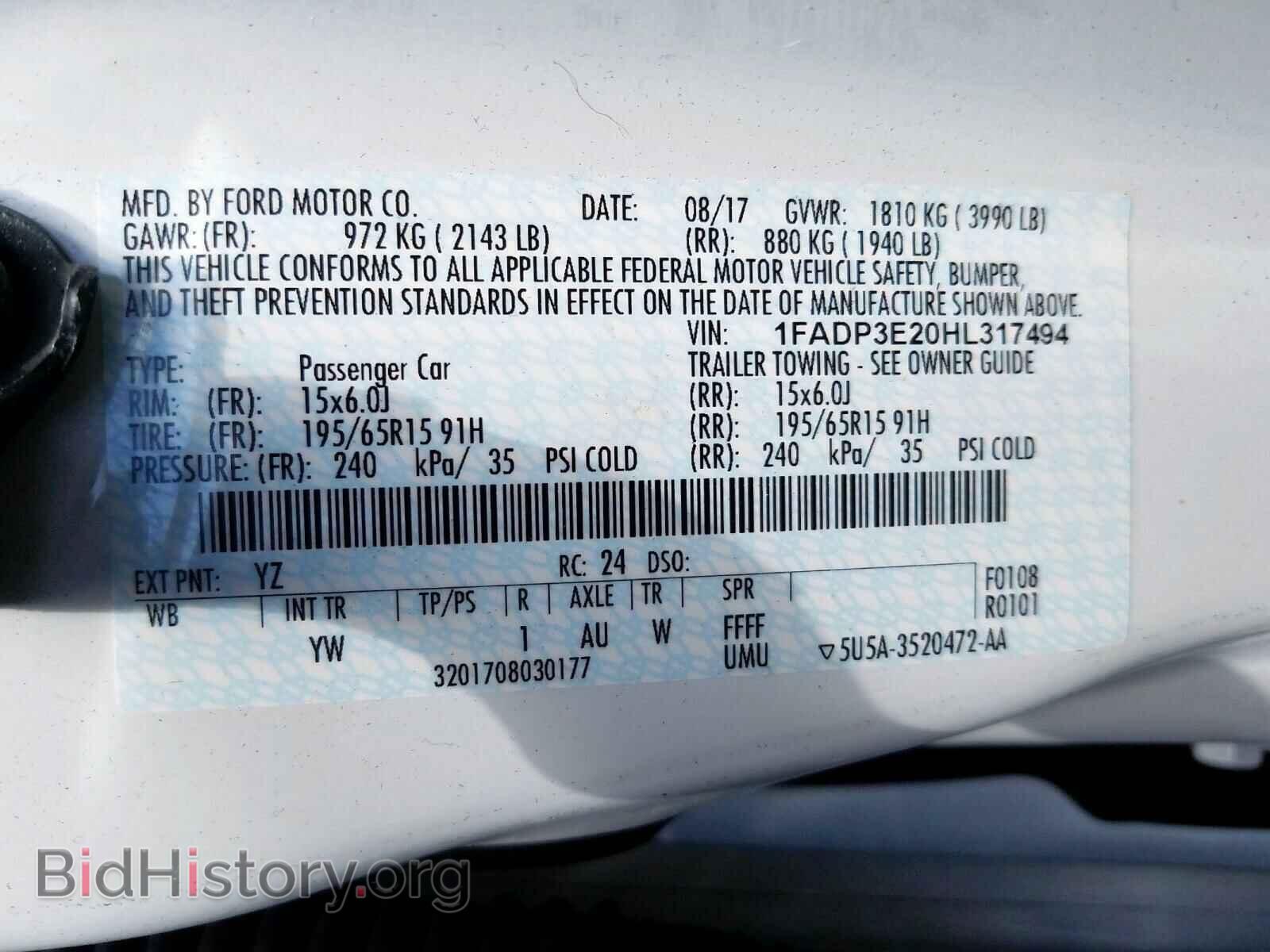 2017 FORD FOCUS - VIN: 1FADP3E20HL317494 - Фото 10