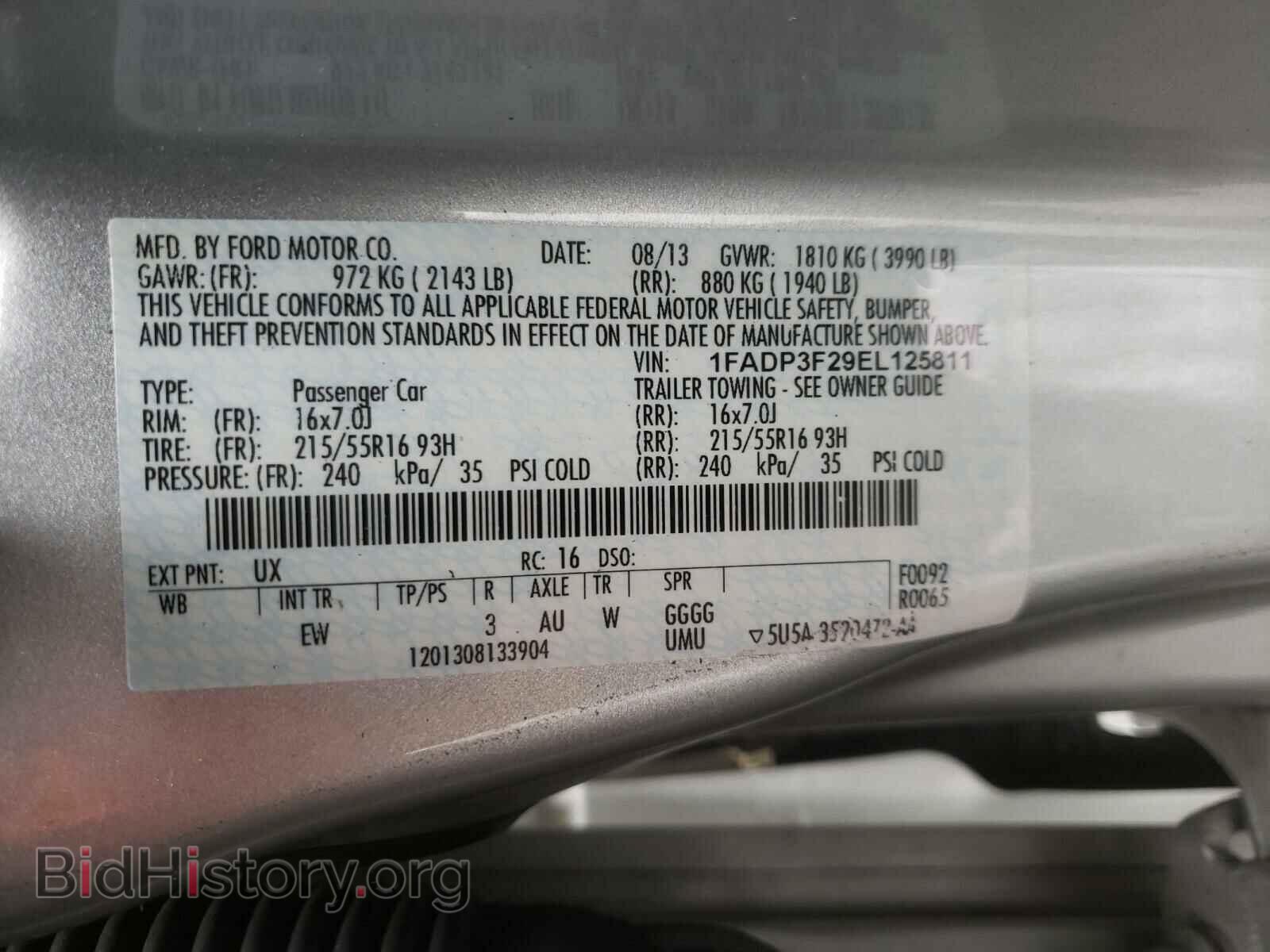 2014 FORD FOCUS - VIN: 1FADP3F29EL125811 - Фото 10
