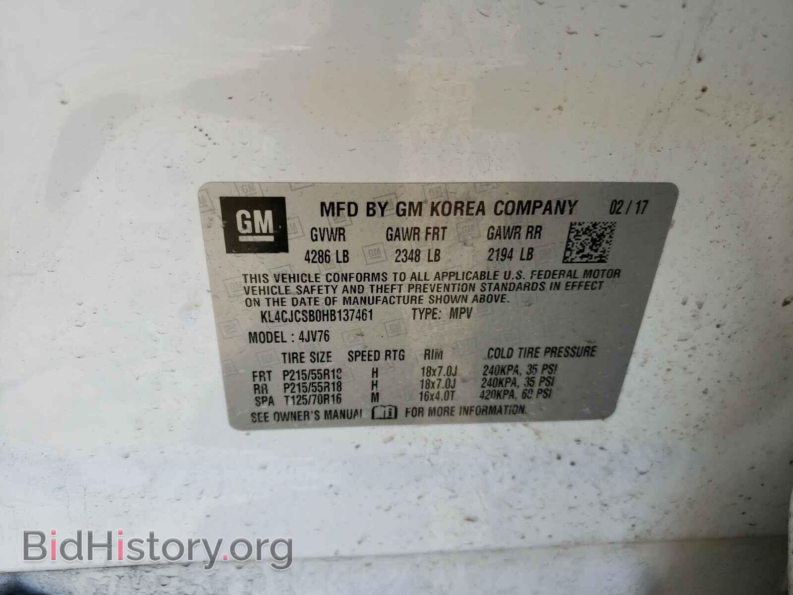 2017 BUICK ENCORE - VIN: KL4CJCSB0HB137461 - Photo 10