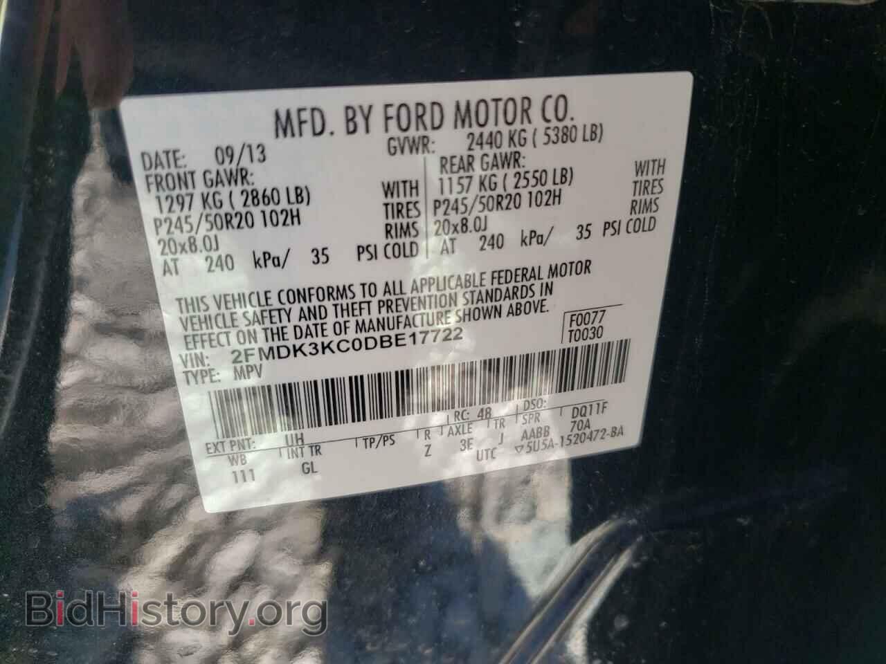 2013 FORD EDGE - VIN: 2FMDK3KC0DBE17722 - Photo 10