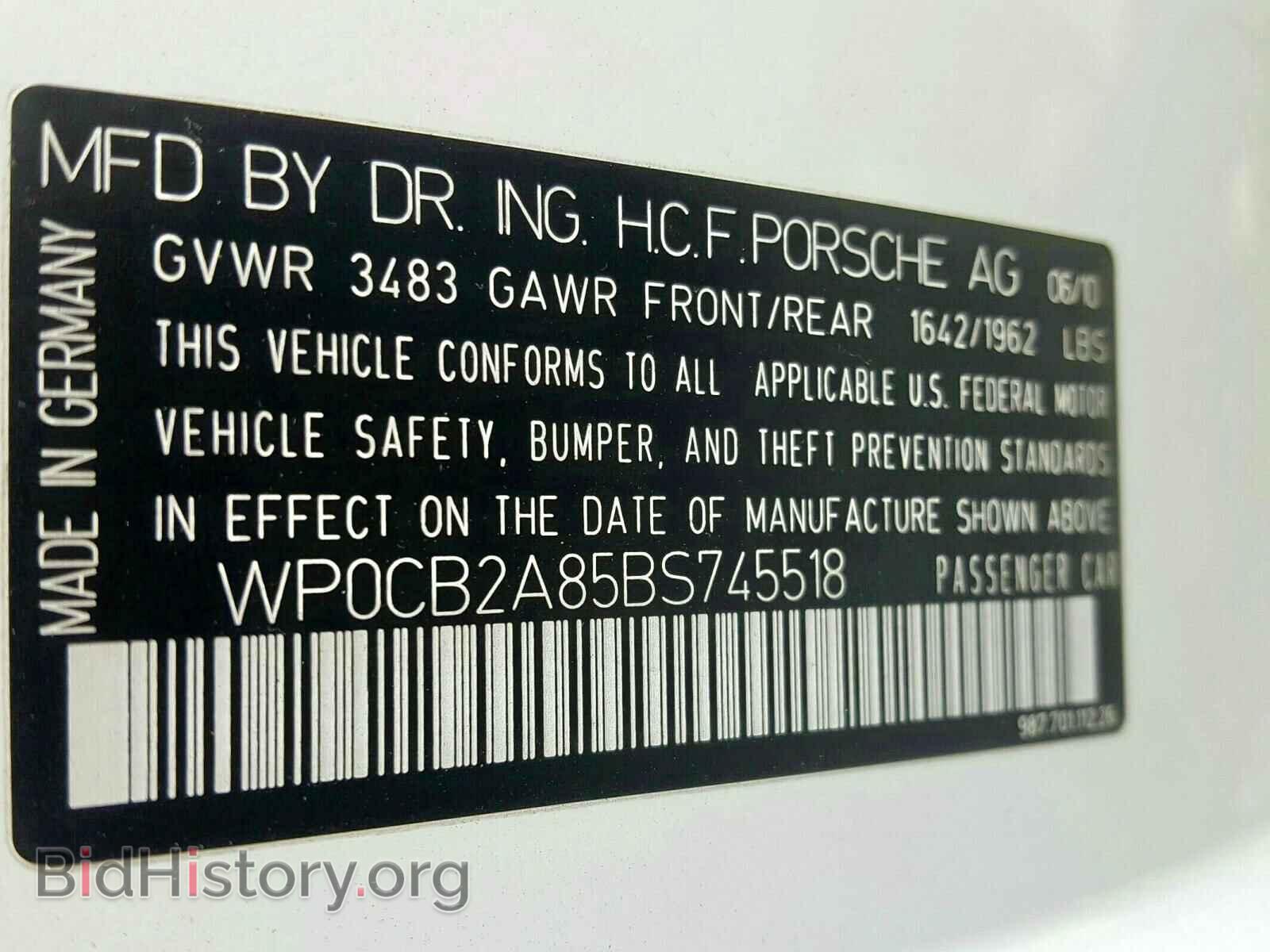 2011 PORSCHE BOXSTER - VIN: WP0CB2A85BS745518 - Фото 10