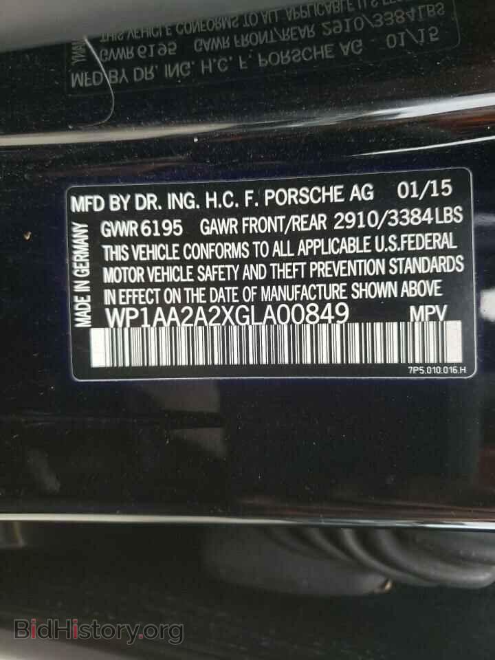 2016 PORSCHE CAYENNE - VIN: WP1AA2A2XGLA00849 - Фото 10