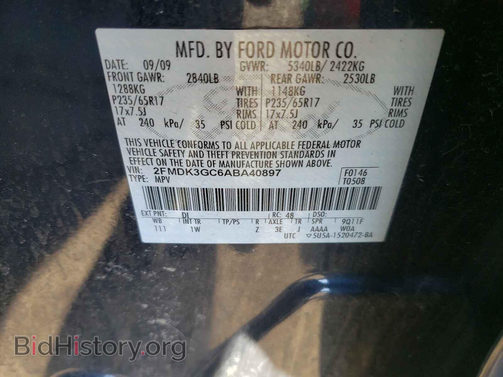 2010 FORD EDGE - VIN: 2FMDK3GC6ABA40897 - Photo 10