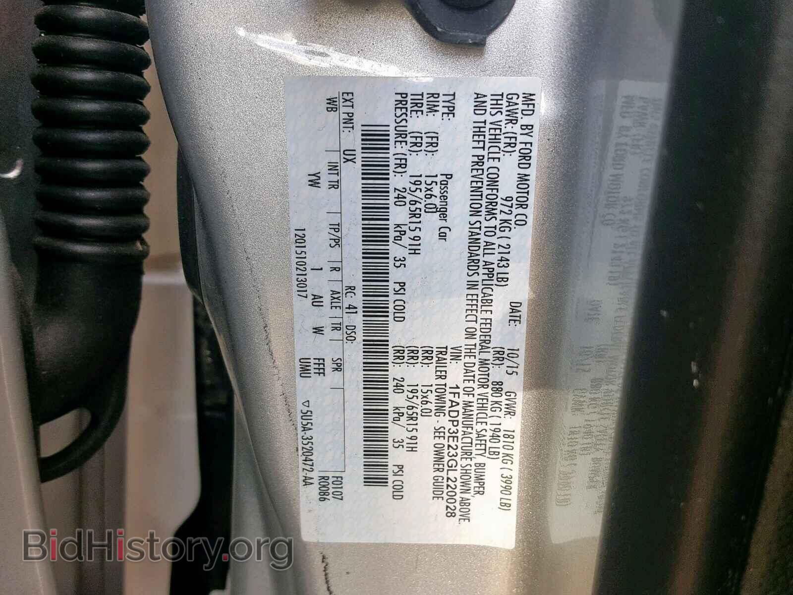 2016 FORD FOCUS - VIN: 1FADP3E23GL220028 - Фото 10