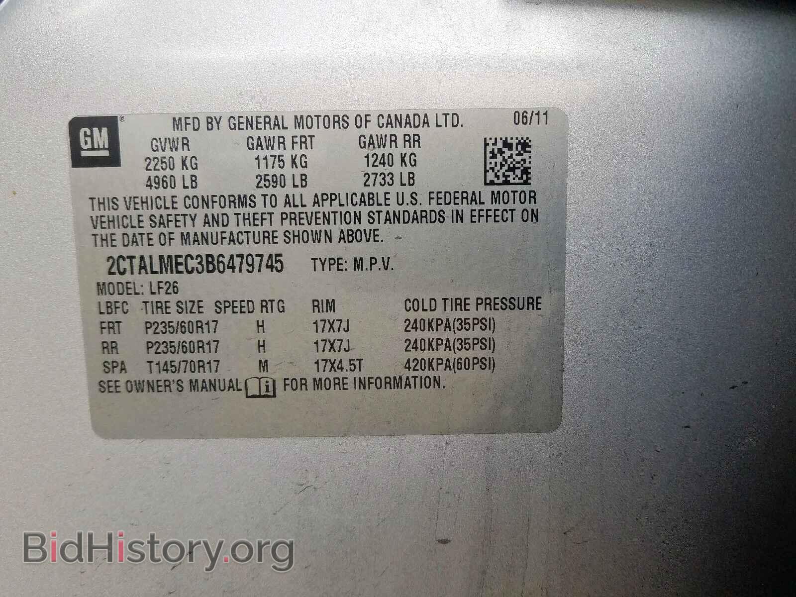 2011 GMC TERRAIN - VIN: 2CTALMEC3B6479745 - Photo 10