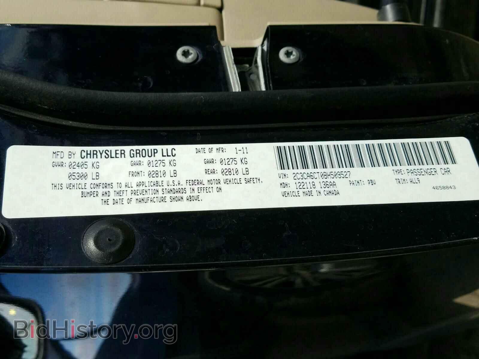 2011 CHRYSLER 300 - VIN: 2C3CA6CT0BH509527 - Фото 10
