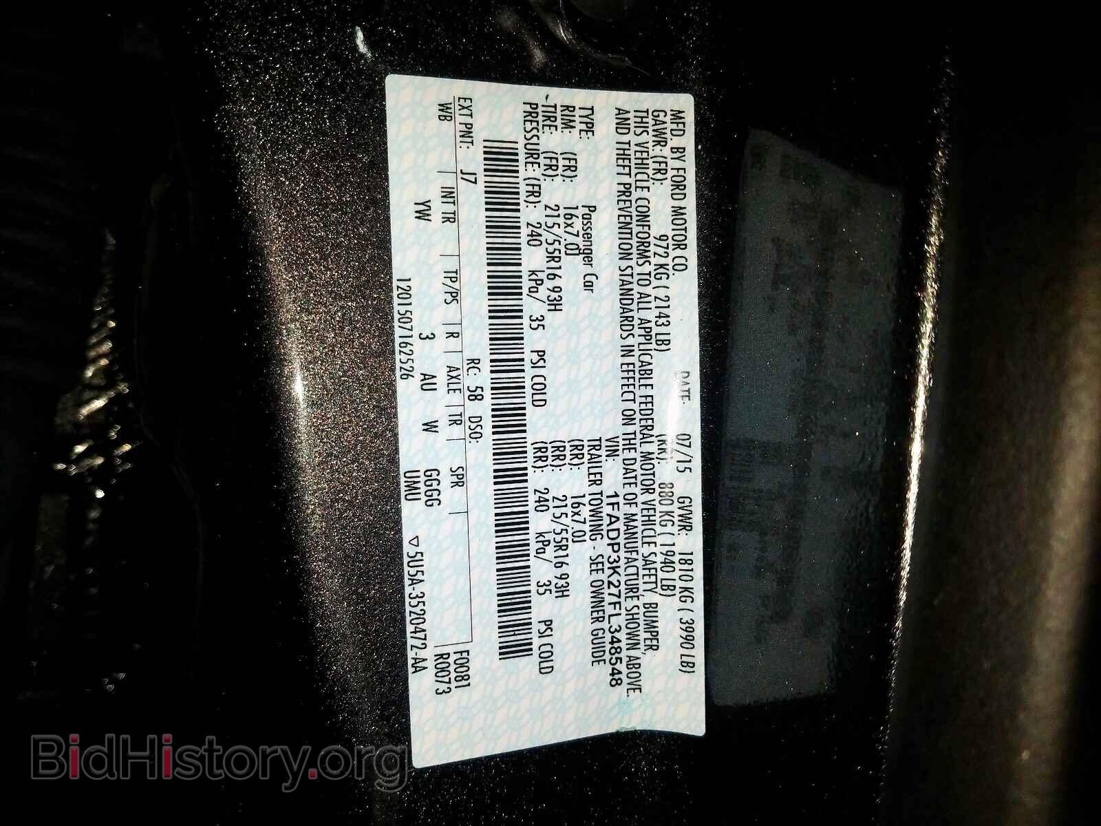 2015 FORD FOCUS - VIN: 1FADP3K27FL348548 - Фото 10