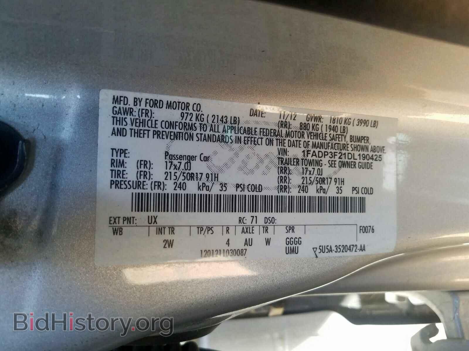 2013 FORD FOCUS - VIN: 1FADP3F21DL190425 - Photo 10