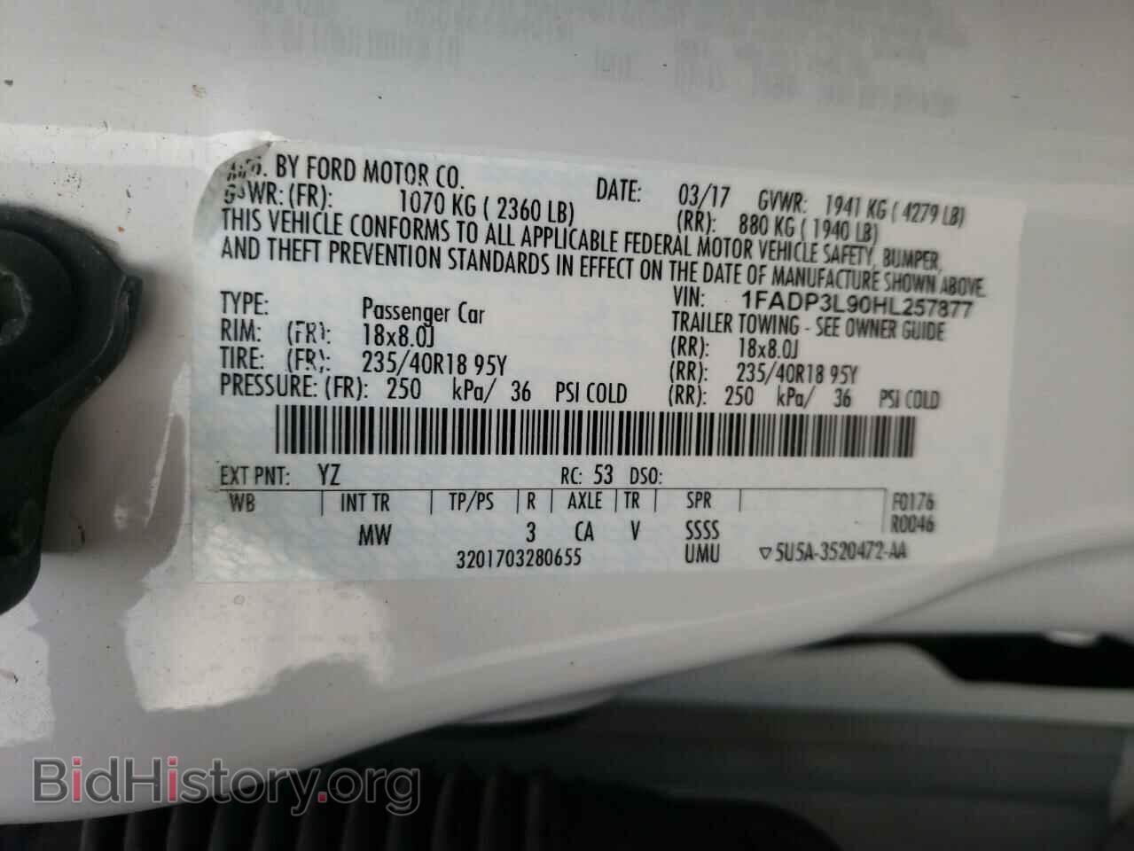 2017 FORD FOCUS - VIN: 1FADP3L90HL257877 - Фото 10