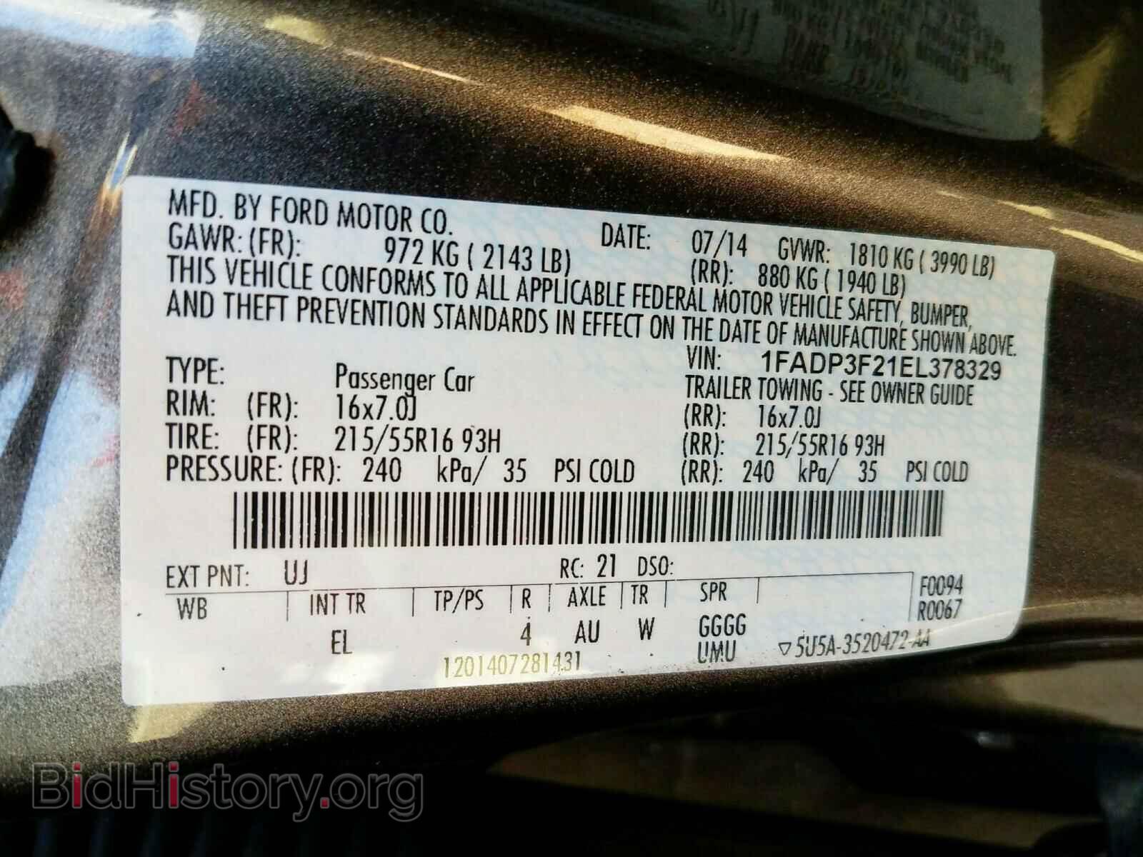 2014 FORD FOCUS - VIN: 1FADP3F21EL378329 - Photo 10