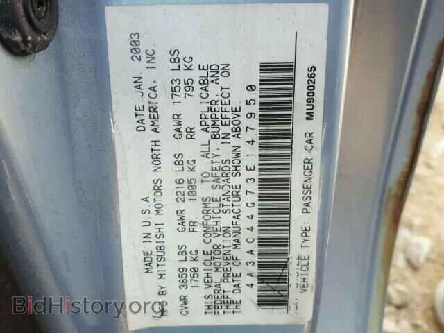 2003 MITSUBISHI ECLIPSE - VIN: 4A3AC44G73E147950 - Photo 10
