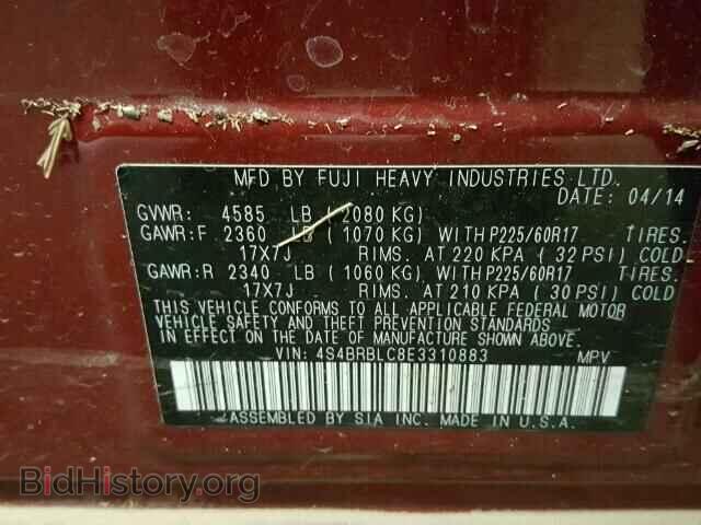 2014 SUBARU OUTBACK - VIN: 4S4BRBLC8E3310883 - Фото 10