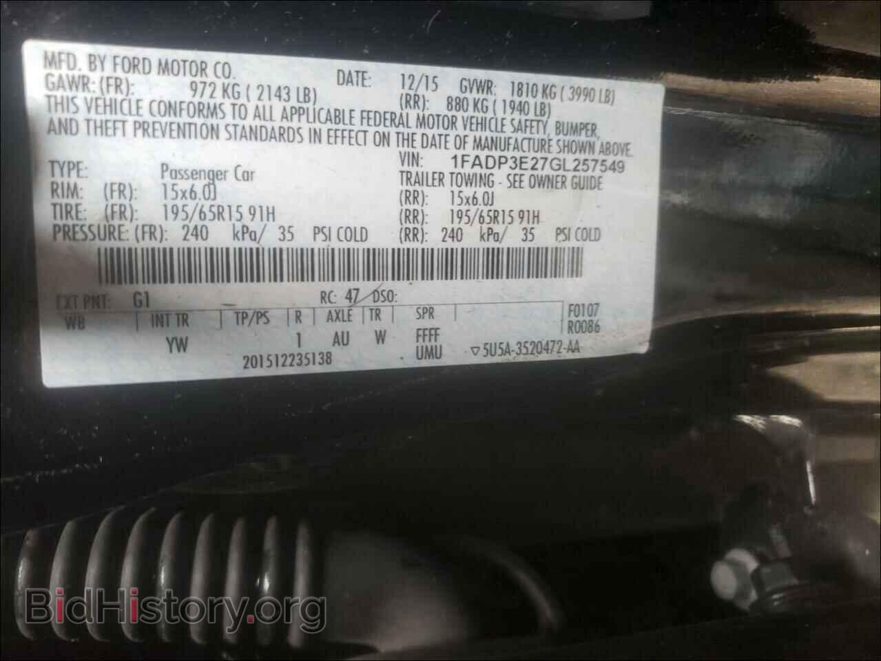 2016 FORD FOCUS - VIN: 1FADP3E27GL257549 - Фото 10