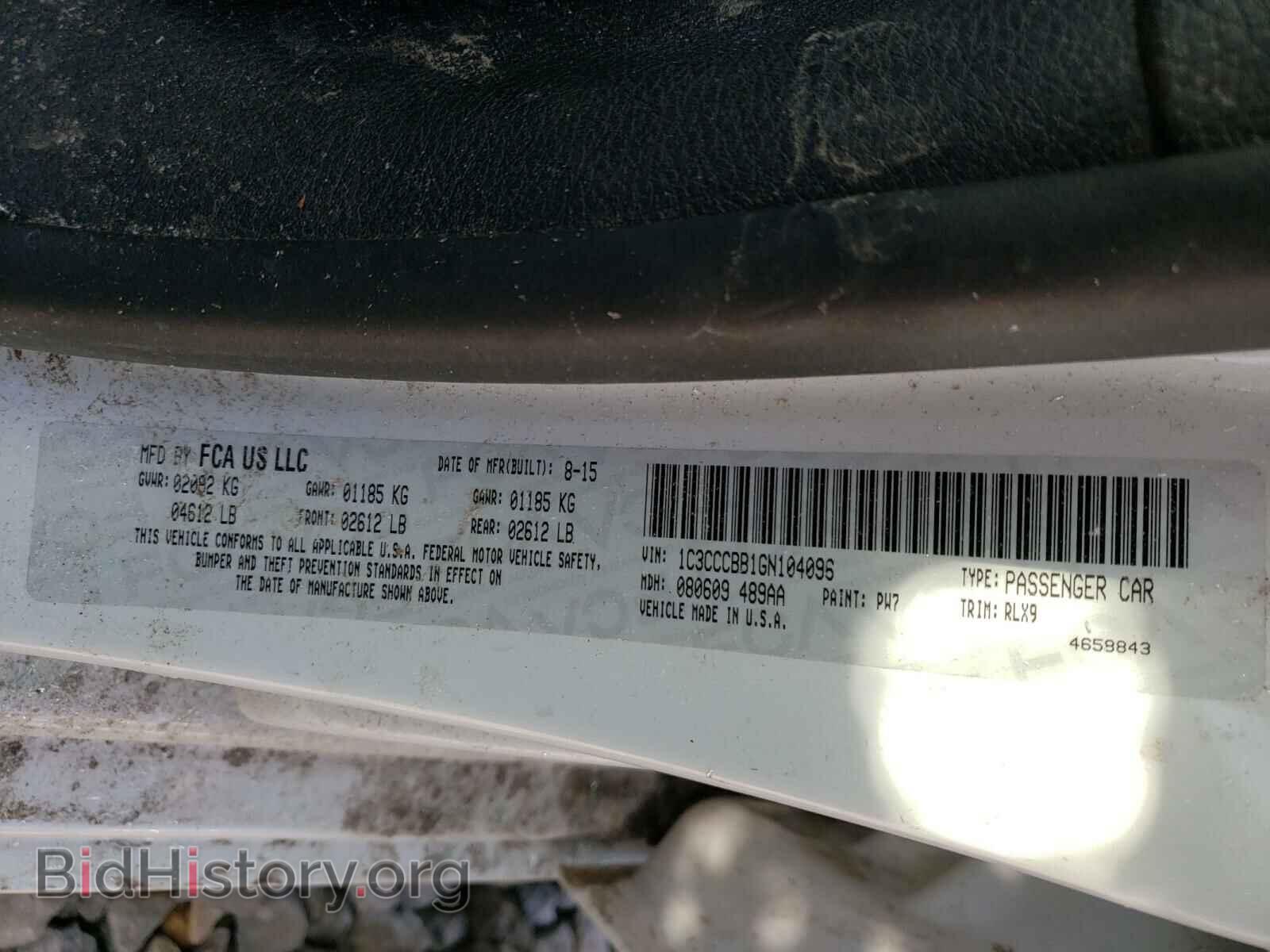2016 CHRYSLER 200 - VIN: 1C3CCCBB1GN104096 - Фото 10