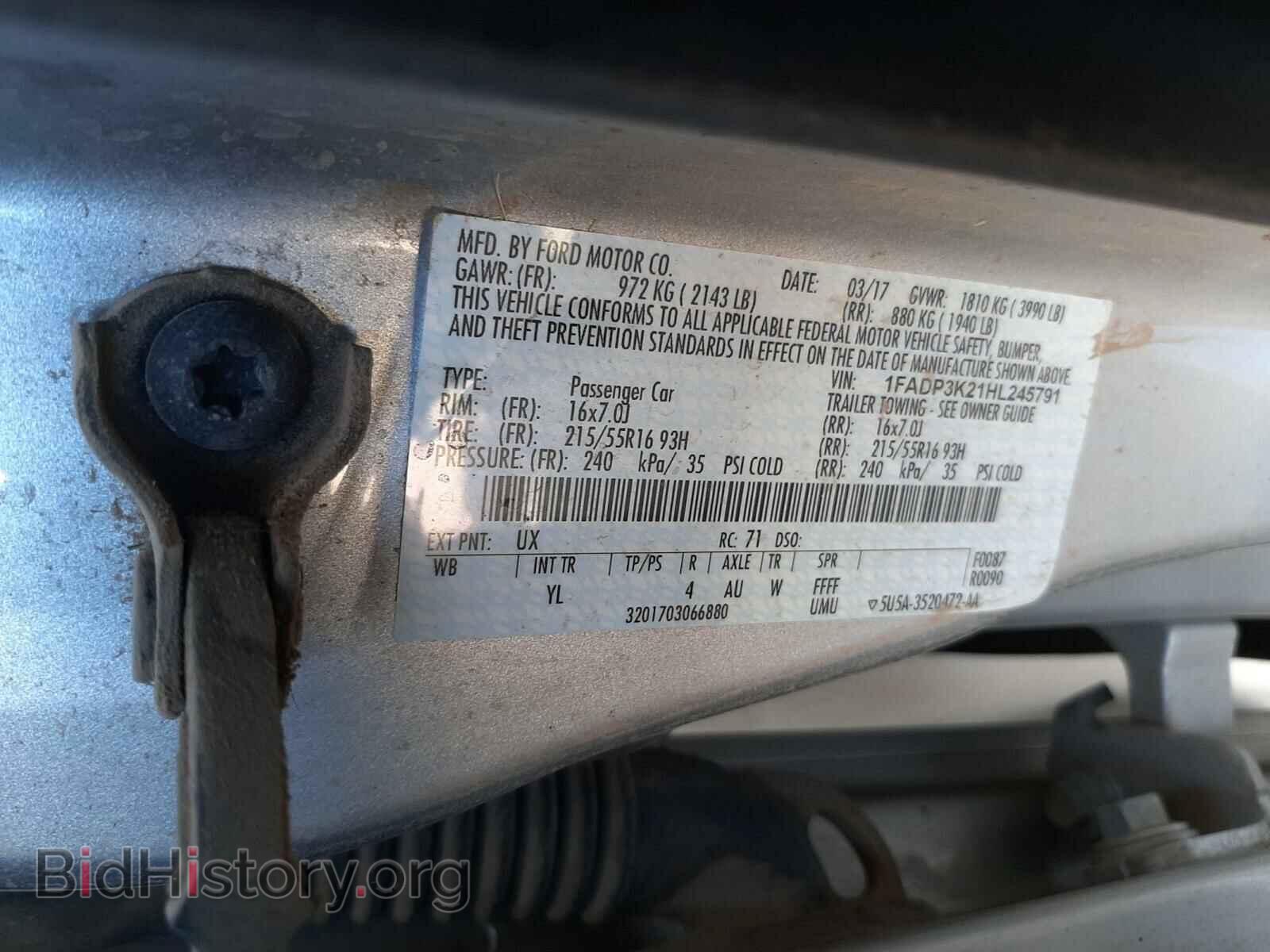 2017 FORD FOCUS - VIN: 1FADP3K21HL245791 - Фото 10