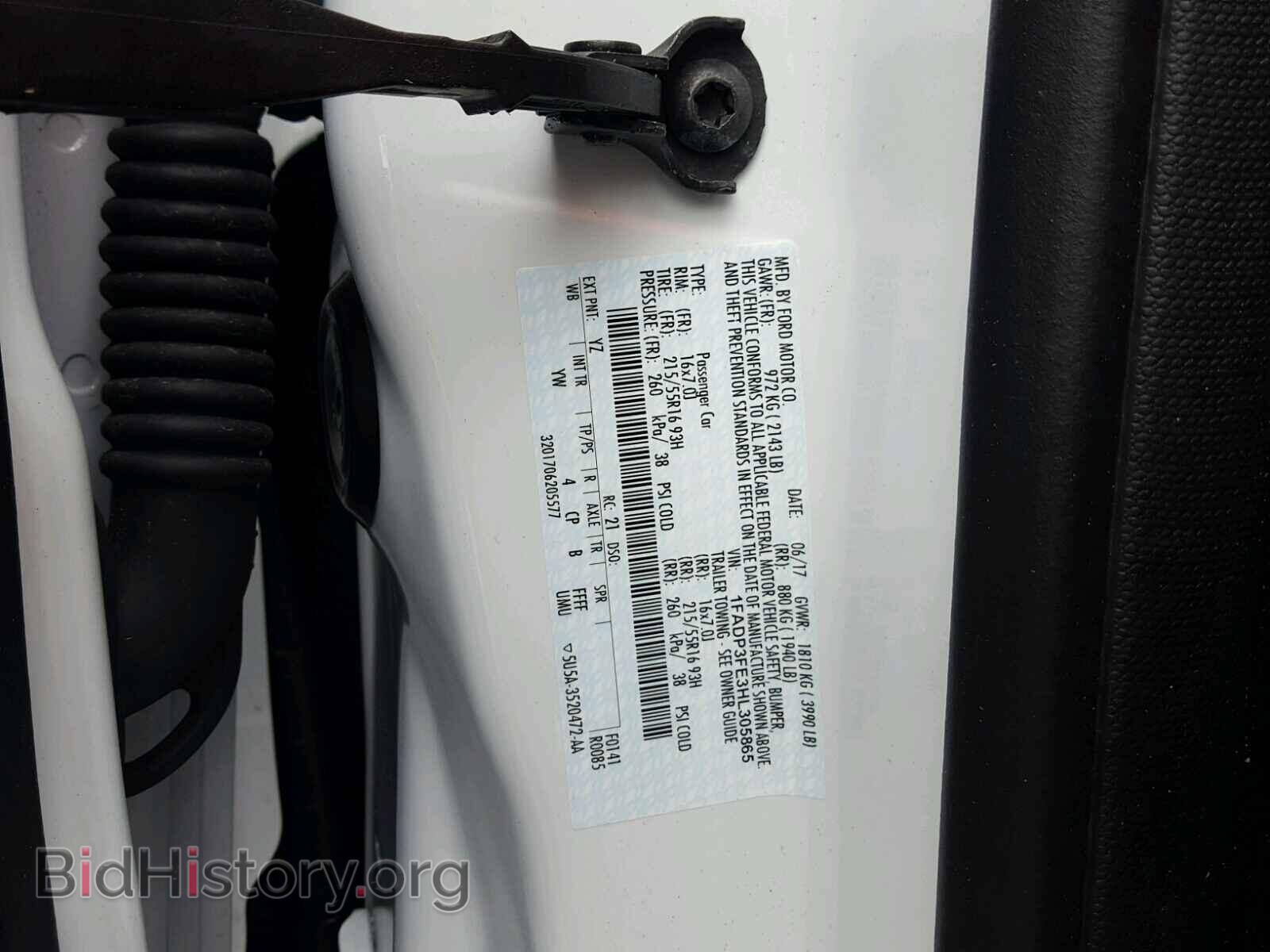 2017 FORD FOCUS - VIN: 1FADP3FE3HL305865 - Фото 10