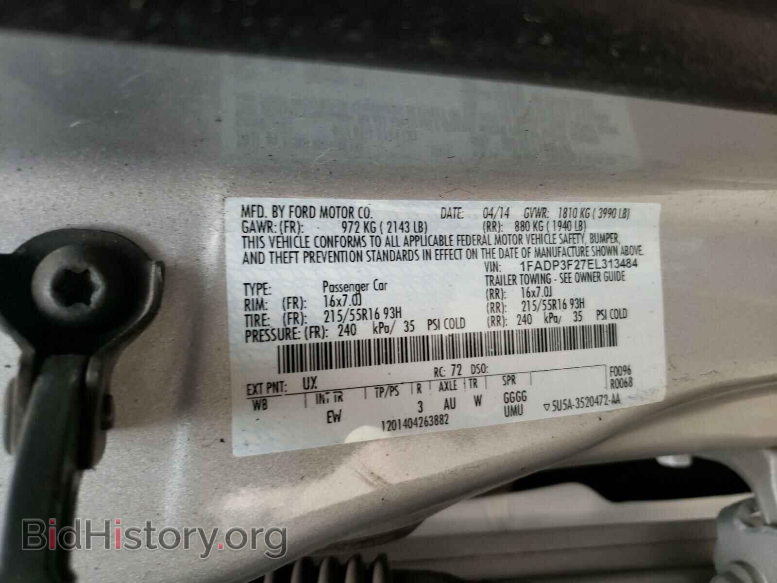 2014 FORD FOCUS - VIN: 1FADP3F27EL313484 - Фото 10
