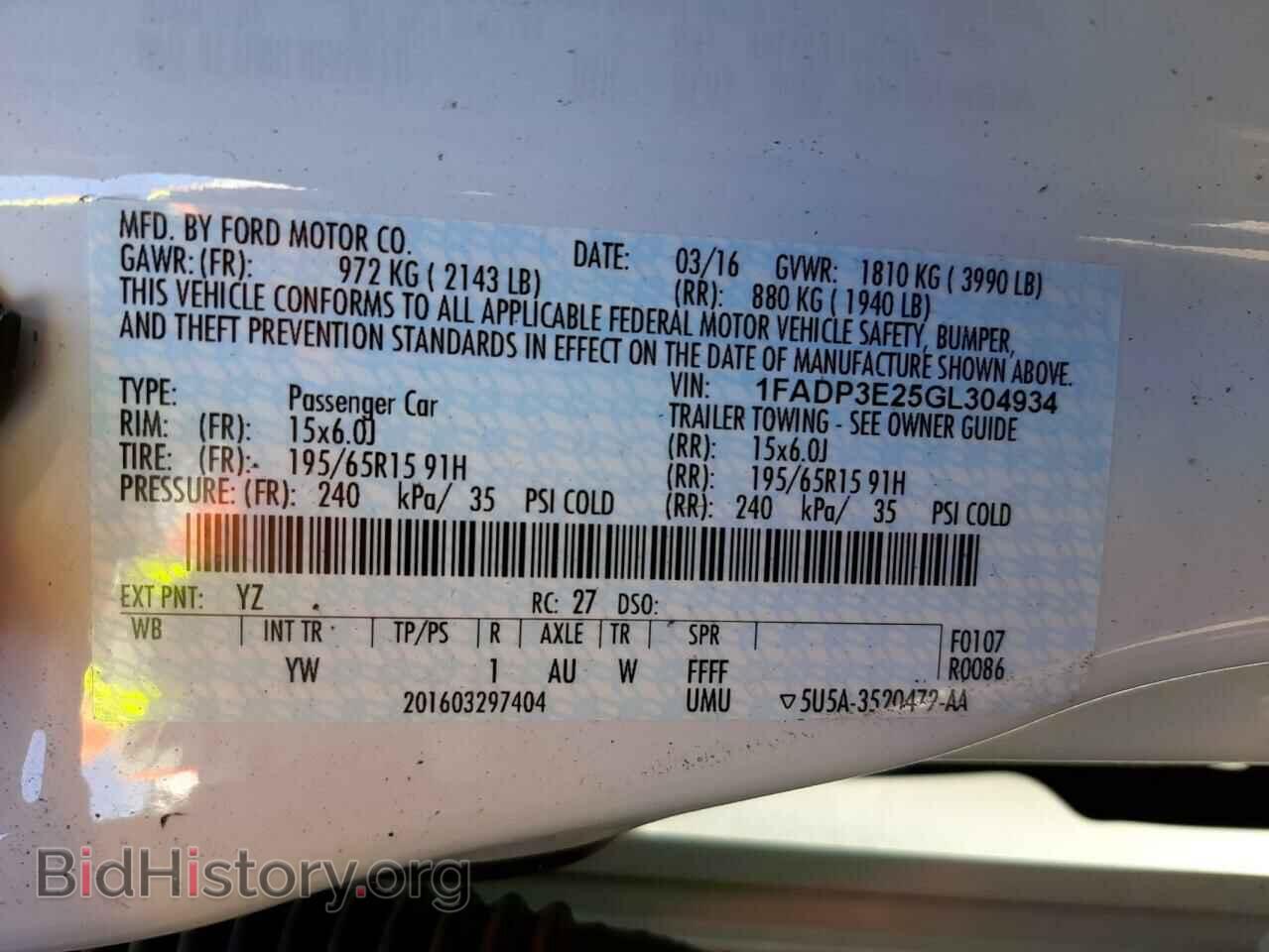 2016 FORD FOCUS - VIN: 1FADP3E25GL304934 - Photo 10