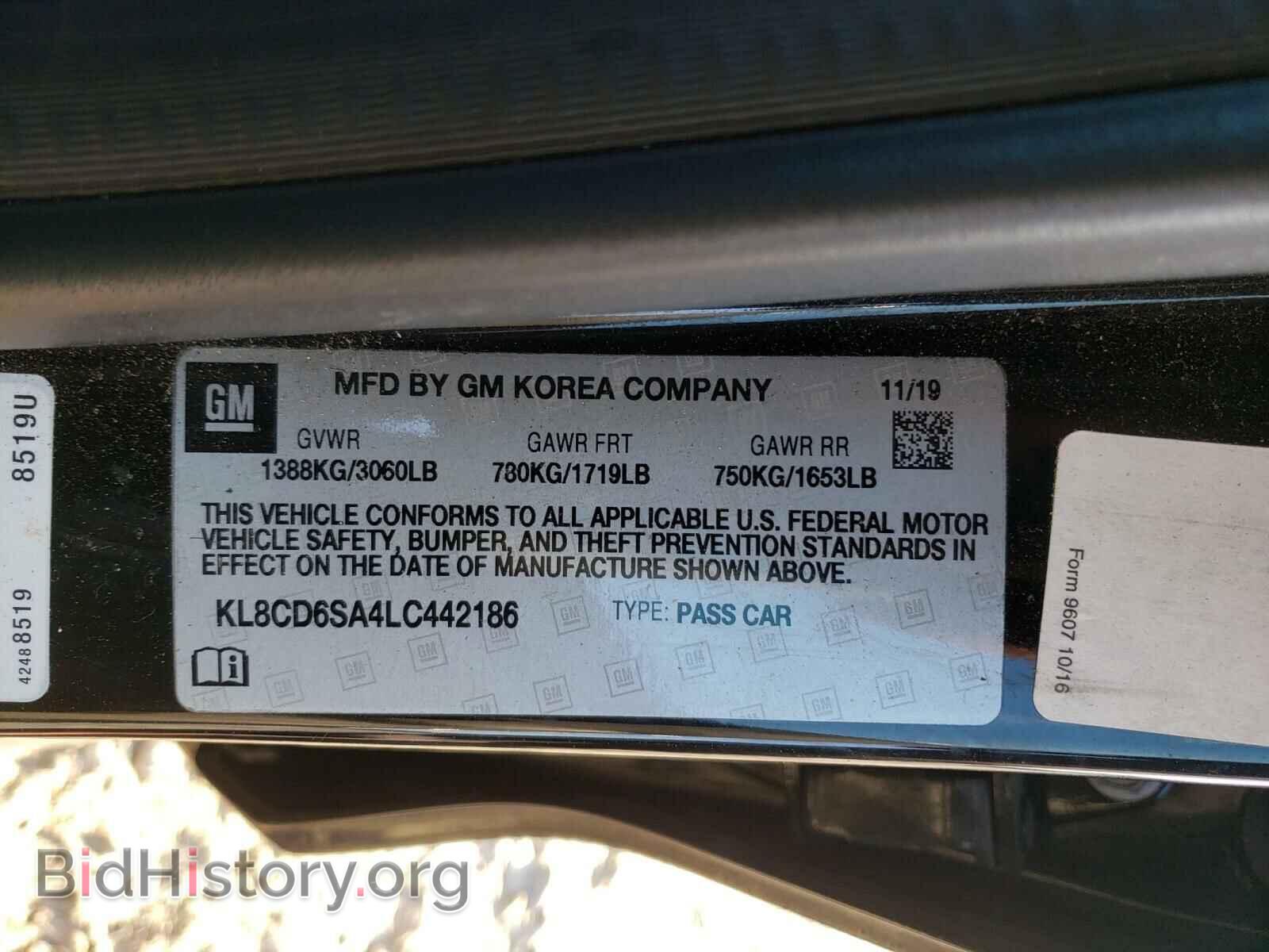 2020 CHEVROLET SPARK - VIN: KL8CD6SA4LC442186 - Фото 10