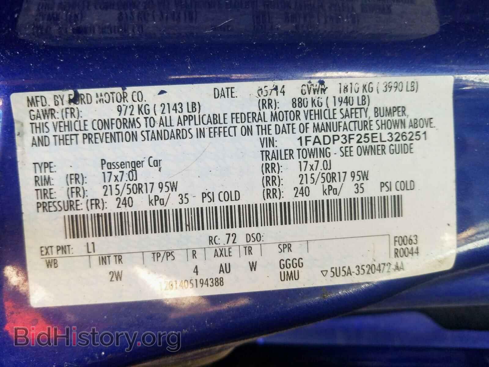 2014 FORD FOCUS - VIN: 1FADP3F25EL326251 - Photo 10